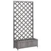 vidaXL Jardini&egrave;re avec treillis gris 90x35x180 cm bois massif de sapin
