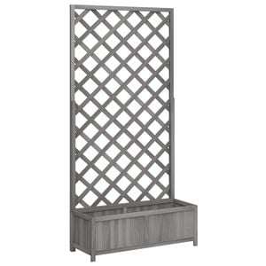 vidaXL Jardini&egrave;re avec treillis gris 90x35x180 cm bois massif de sapin