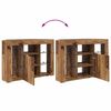 vidaXL Meuble TV LED d'Angle Bois ancien 100x40x68cm Bois d'ing&eacute;nierie
