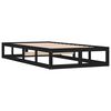 vidaXL Cadre de lit sans matelas noir 75x190 cm bois massif