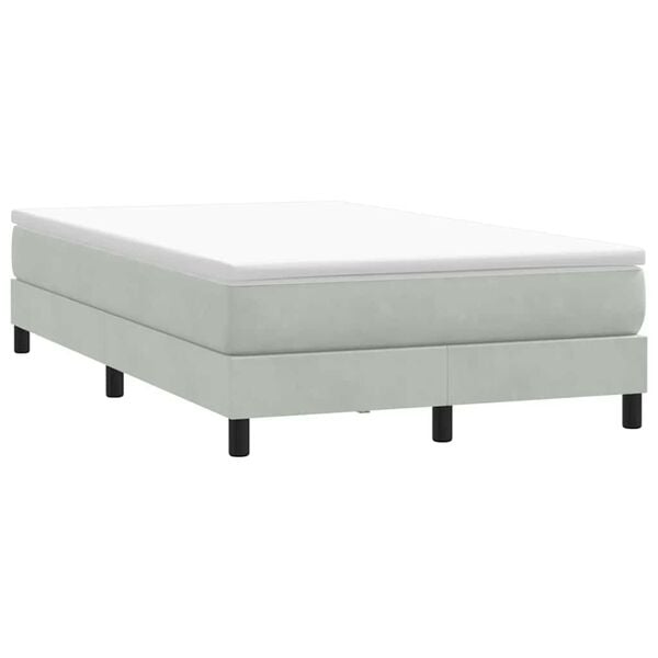 vidaXL Sommier &agrave; lattes de lit sans matelas gris clair 120x220cm