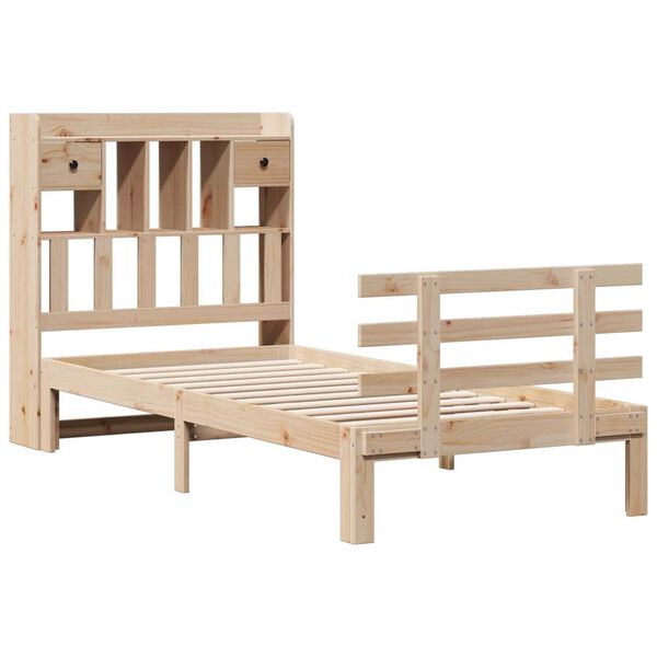 vidaXL Lit bibliothèque sans matelas 100x200 cm bois massif de pin