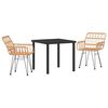 vidaXL Ensemble de salle &agrave; manger pour jardin 3 pc Marron