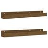 vidaXL &Eacute;tag&egrave;res murales 2 pcs Marron miel 80x12x9cm Bois de pin massif