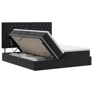 vidaXL Lit de Rangement avec t&ecirc;te de lit Noir 180 x 200 cm Velours