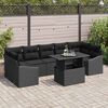 vidaXL Ensemble de canapé de jardin 8 pcs Noir Poly rotin