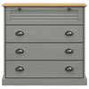 vidaXL Commode VIGO gris 80x40x76 cm bois massif de pin