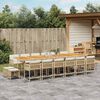 vidaXL Ensemble &agrave; manger de jardin et coussins 17 pcs beige