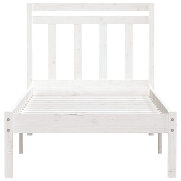 vidaXL Cadre de lit sans matelas blanc bois massif