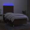 vidaXL Sommier &agrave; lattes de lit matelas et LED Marron fonc&eacute; 100x200 cm