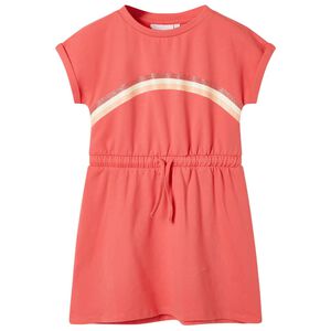 Robe pour enfants avec cordon de serrage corail 140