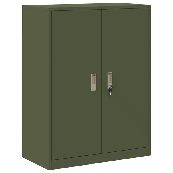 vidaXL Armoire de rangement Vert olive 80 x 40 x 105 cm Acier