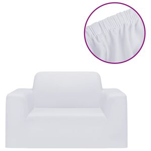vidaXL Housse extensible de canap&eacute; Blanc Jersey de polyester