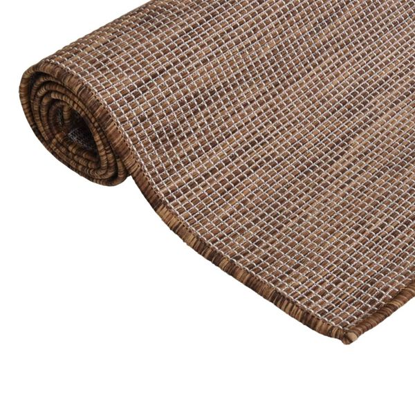 vidaXL Tapis &agrave; tissage plat d'ext&eacute;rieur 200x280 cm Marron