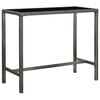 vidaXL Table bar de jardin Gris 130x60x110 cm R&eacute;sine tress&eacute;e et verre