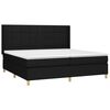 vidaXL Sommier &agrave; lattes de lit avec matelas Noir 200x200 cm Tissu