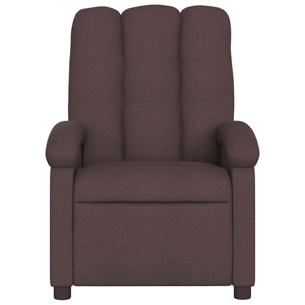 vidaXL Fauteuil de massage inclinable Marron fonc&eacute; Tissu