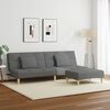 vidaXL Canap&eacute;-lit &agrave; 2 places avec repose-pied gris fonc&eacute; tissu