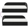 vidaXL Cadre de lit d'angle avec matelas 2 pcs Noir Velours