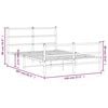 vidaXL Cadre de lit m&eacute;tal sans matelas et pied de lit blanc 140x200 cm