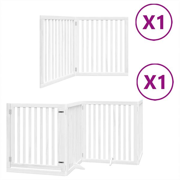 vidaXL Barri&egrave;re pour chien porte pliable 6panneaux blanc bois peuplier