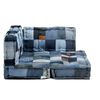 vidaXL Coussins de canap&eacute; palette lot de 3 Bleu Patchwork en denim