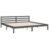vidaXL Cadre de lit sans matelas gris 200x200 cm bois massif