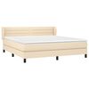 vidaXL Sommier &agrave; lattes de lit avec matelas Cr&egrave;me 180x200 cm Tissu