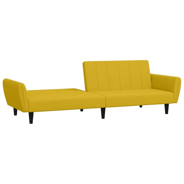 vidaXL Canap&eacute;-lit 2 places jaune velours