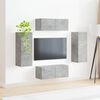 vidaXL Ensemble de meuble TV mural 4 pcs Gris b&eacute;ton Bois d'ing&eacute;nierie