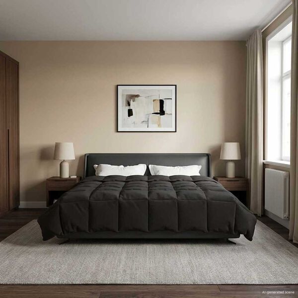 vidaXL Duvet d'&eacute;t&eacute; simple Matelass&eacute; Anthracite 220 x 240 cm Microfibre