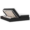 vidaXL Lit avec rangement et matelas Noir 200 x 200 cm Polyester