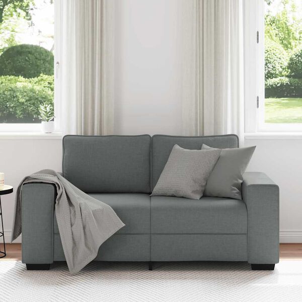vidaXL Canap&eacute; &agrave; 2 places gris fonc&eacute; 120 cm tissu