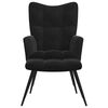 vidaXL Fauteuil relax avec tabouret en velours noir