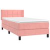 vidaXL Sommier &agrave; lattes de lit avec matelas Rose 100x200 cm Velours