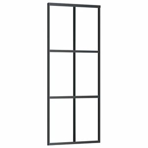 vidaXL Porte coulissante Verre ESG et aluminium 76x205 cm Noir
