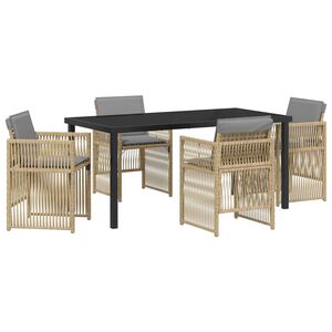 vidaXL Ensemble de salle &agrave; manger pour jardin 5 pcs Beige