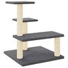 vidaXL Arbre &agrave; chat avec griffoirs en sisal Gris fonc&eacute; 61 cm