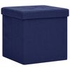 vidaXL Tabouret de rangement pliable Bleu Faux lin