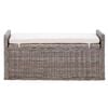 vidaXL Banc de rangement avec coussin Gris 110 x 40 x 50 cm Rotin