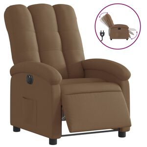 vidaXL Fauteuil inclinable &eacute;lectrique Marron Tissu