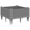 vidaXL Jardini&egrave;re avec piquets gris clair 42,5x42,5x28,5 cm PP