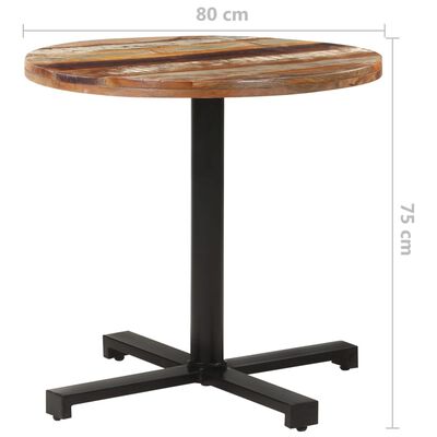vidaXL Table de bistro Carrée Ø80x75 cm Bois de récupération massif