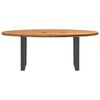 vidaXL Table à manger marron clair bois de chêne massif ovale