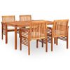 vidaXL Ensemble &agrave; manger d'ext&eacute;rieur 5 pcs et coussins Acacia solide