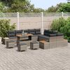 vidaXL Ensemble de canap&eacute; de jardin 14 pcs Gris polyrotin