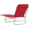 vidaXL Chaises longues pliables lot de 2 Acier et tissu Rouge