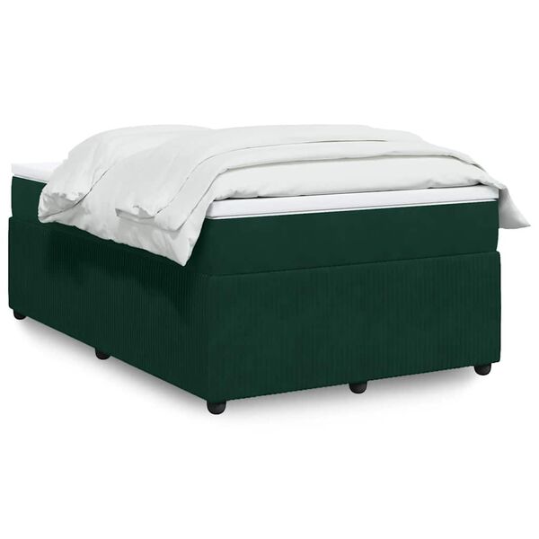 vidaXL Sommier &agrave; lattes de lit avec matelas vert fonc&eacute; 120x190 cm