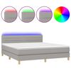 vidaXL Sommier &agrave; lattes de lit matelas et LED Gris clair 160x200 cm