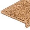 vidaXL Tapis d'escalier 15 pi&egrave;ces 65 x 21 x 4 cm Beige Bord rectangulaire